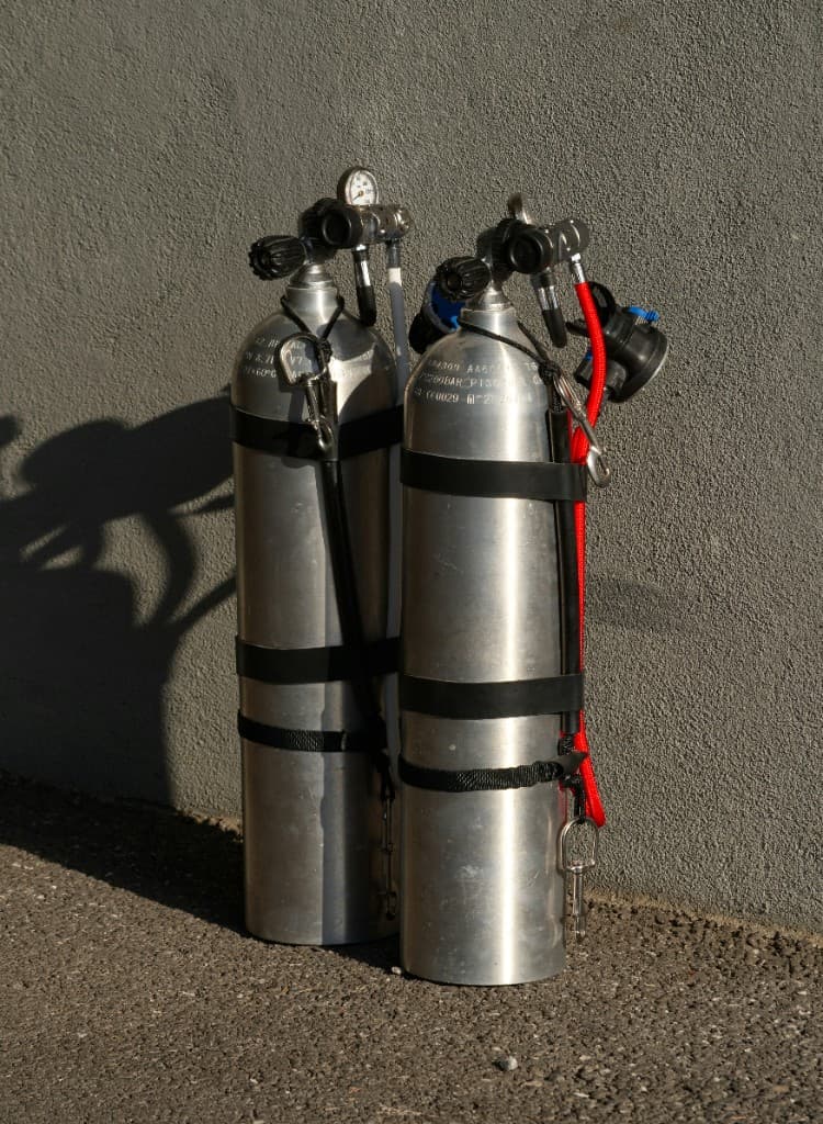 Cylinders staged for service